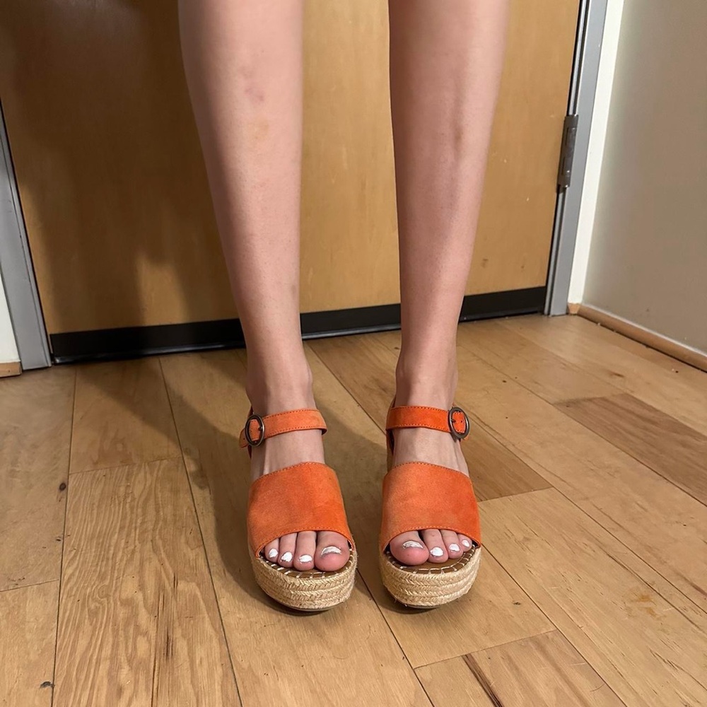 Universal Thread Orange Wedge Sandals - image 1